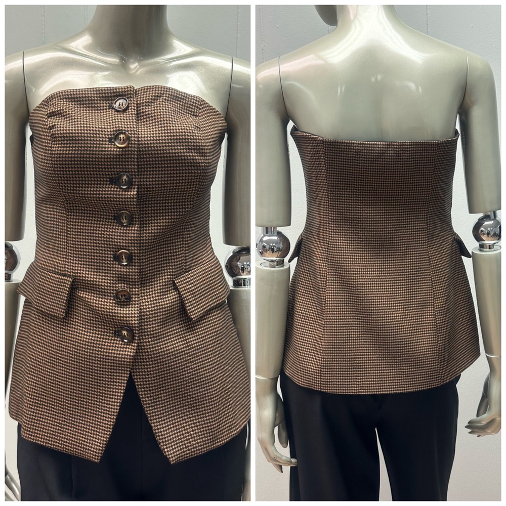 After Work Houndstooth Blazer Bustier